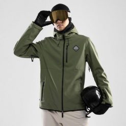Męska kurtka snowboardowa Sporty zimowe Siroko W2 Army. Zielone kurtki męskie SIROKO, l, bez wzorów, z softshellu, bez kaptura, narciarskie. Za 844.00 zł.