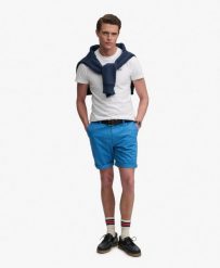Superdry Premium Regular Chino Shorts – Slim Fit. Niebieskie szorty męskie Superdry., bez wzorów, z bawełny. Za 303.05 zł.