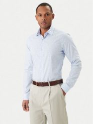 Calvin Klein Koszula LV019EU109 Niebieski Slim Fit. Niebieskie koszule męskie CALVIN KLEIN, m, bez wzorów, z bawełny, bez kołnierzyka, bez ramiączek. Za 419.99 zł.