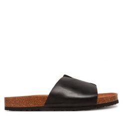 Klapki Tamaris. Czarne klapki damskie Tamaris, bez wzorów, bez obcasa. Za 209.99 zł.