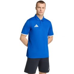 Koszulka męska adidas Entrada 26 Polo niebieska. Niebieskie koszulki polo męskie Adidas, m, z poliesteru, bez ramiączek, na fitness i siłownię, climacool (adidas). Za 78.99 zł.