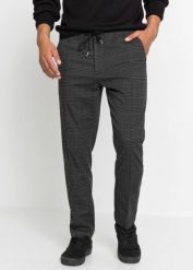 Spodnie z wygodnym pasem w talii, regular fit. Szare spodnie materiałowe męskie bonprix, bez wzorów. Za 159.99 zł.