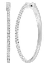 Diamonds lab grown Złote kolczyki-kreole z diamentami rozmiar: onesize. Szare kolczyki damskie Diamonds lab grown, z diamentem, złote. Za 8,995.99 zł.