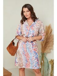 Curvy Lady Sukienka ze wzorem rozmiar: 40/42. Sukienki damskie Curvy Lady, bez wzorów, ze skóry, klasyczne, bez kołnierzyka, bez ramiączek, mini. Za 100.75 zł.