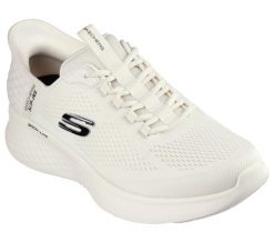 Buty do chodzenia męskie Skechers 232466OFWT. Białe buty sportowe na co dzień męskie Skechers, z materiału, bez zapięcia, trekkingowe. Za 279.99 zł.