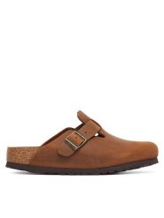 Birkenstock Klapki Boston 1028310 Brązowy. Brązowe klapki damskie Birkenstock, bez wzorów, ze skóry, bez obcasa. Za 694.99 zł.