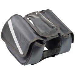 Sakwa torba rowerowa na ramę z etui na telefon Dunlop. Szare torby męskie na ramię Dunlop, z aplikacjami, z materiału, na ramię. Za 46.48 zł.