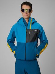 4F Kurtka softshell wiatroodporna membrana 10000 męska - niebieska L. Niebieskie kurtki męskie 4f, l, bez wzorów, z materiału, bez kaptura. Za 699.99 zł.