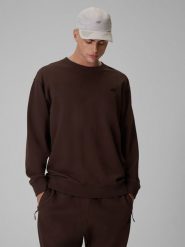 4F Bluza dresowa regular bez kaptura męska - brązowa XXL. Brązowe bluzy bez kaptura męskie 4f, m, z dresówki. Za 149.99 zł.