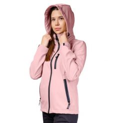 Kurtka softshell damska PROS SPORT 701. Brązowe kurtki softshell damskie Pros, m, z aplikacjami, z dzianiny, bez kaptura. Za 299.00 zł.