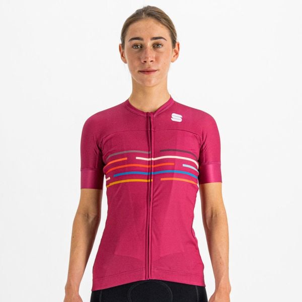 Koszulka rowerowa damska Sportful Vélodrome. Czerwone bluzki sportowe damskie SPORTFUL, na lato, s, bez wzorów, z elastanu, bez ramiączek. Za 317.02 zł.