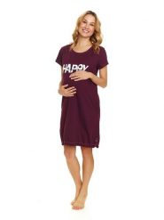 Doctor Nap Ciążowa koszula nocna w kolorze bordowym rozmiar: S. Czerwone koszule nocne damskie Doctor Nap, bez wzorów, z bawełny, moda ciążowa. Za 82.64 zł.