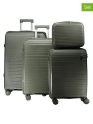 Geographical Norway 4-częściowy zestaw "Solvable" w kolorze khaki rozmiar: onesize. Brązowe walizki Geographical Norway, bez wzorów, z materiału. Za 448.99 zł.