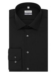 Seidensticker Koszula - Slim fit - w kolorze czarnym rozmiar: 37. Czarne koszule męskie Seidensticker, bez wzorów, z bawełny, bez kołnierzyka, bez ramiączek. Za 83.03 zł.