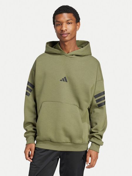 Adidas Bluza Future Icons 3-Stripes JD4856 Zielony Regular Fit. Zielone bluzy bez kaptura męskie Adidas, m, z bawełny. Za 209.99 zł.