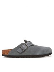 Birkenstock Klapki Boston Braided 1029086 Szary. Szare klapki damskie Birkenstock, bez wzorów, ze skóry, bez obcasa. Za 469.99 zł.