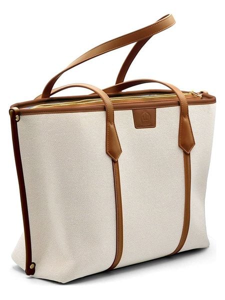 La Manufacture Royale Shopper bag "Vanuatu" w kolorze beżowo-jasnobrązowym - 44 x 29 x 14 cm rozmiar: onesize. Brązowe shopper bag damskie La Manufacture Royale, bez wzorów, z materiału, na ramię, bez dodatków. Za 394.95 zł.