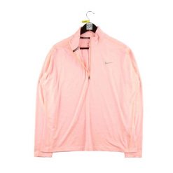 Second life - Koszulka z długim rękawem Dri-Fit dla kobiet - Stan dobry. Brązowe bluzki sportowe damskie Nike, bez kołnierzyka, bez ramiączek. Za 84.56 zł.