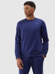 4F Bluza dresowa nierozpinana bez kaptura męska - granatowa XXL. Niebieskie bluzy bez kaptura męskie 4f, l, z bawełny. W wyprzedaży za 99.99 zł.