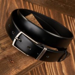 Pasek Skórzany Męski OPM-11 Brødrene Czarny 115 cm. Czarne paski męskie bez wzorów, z materiału, eleganckie. Za 57.99 zł.