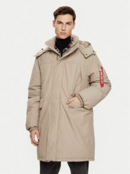 Alpha Industries Parka 148124 Brązowy Regular Fit. Brązowe parki męskie Alpha Industries, m, bez wzorów, z bawełny. Za 959.99 zł.