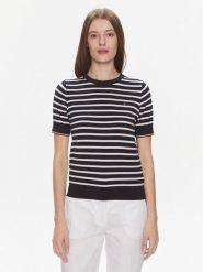 Tommy Hilfiger Sweter WW0WW38724 Czarny Regular Fit. Czarne swetry klasyczne damskie Tommy Hilfiger, s, z bawełny, bez kołnierzyka. Za 469.99 zł.