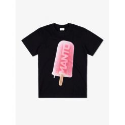 Koszulka sportowa MANTO Ice cream z krótkim rękawem. Czarne t-shirty sportowe męskie Manto, m, bez ramiączek. Za 119.99 zł.