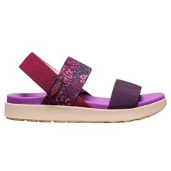 Sandały turystyczne damskie Keen Elle Backstrap. Fioletowe sandały damskie Keen, bez wzorów, z materiału, bez obcasa. Za 197.00 zł.