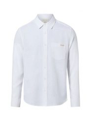 Calvin Klein Jeans koszula lniana Mężczyźni Regular Fit len biały, XL. Białe koszule męskie Calvin Klein Jeans, m, bez wzorów, z jeansu, bez kołnierzyka, bez ramiączek. Za 229.95 zł.