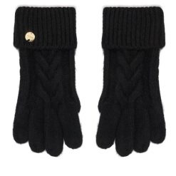 Rękawiczki Damskie Guess. Czarne rękawiczki damskie Guess, z aplikacjami, z dzianiny. Za 194.99 zł.