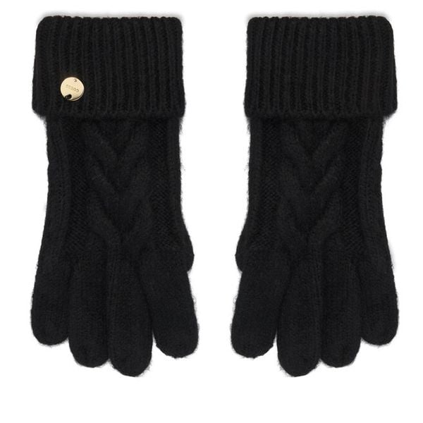Rękawiczki Damskie Guess. Czarne rękawiczki damskie Guess, z aplikacjami, z dzianiny. Za 194.99 zł.
