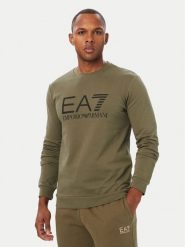 EA7 Emporio Armani Bluza 7M002278 AF22266 U7014 Khaki Regular Fit. Brązowe bluzy bez kaptura męskie EA7 Emporio Armani, m, z bawełny. Za 459.99 zł.