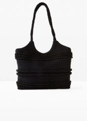 Bawełniana torba shopper o strukturalnym wyglądzie. Czerwone shopper bag damskie bonprix, bez wzorów, z bawełny, bez dodatków. Za 37.99 zł.