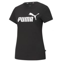 Damska koszulka z logo Essentials PUMA Black. Czarne bluzki damskie Puma, m, bez wzorów, bez ramiączek. Za 236.00 zł.