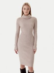 ONLY Sukienka dzianinowa Nellie 15363533 Beżowy Regular Fit. Brązowe sukienki damskie Only, s, bez wzorów, z dzianiny, bez kołnierzyka, bez ramiączek. Za 169.99 zł.