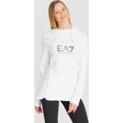BLUZA EA7 Emporio Armani. Białe bluzy z kapturem damskie EA7 Emporio Armani, l, z bawełny. Za 287.40 zł.