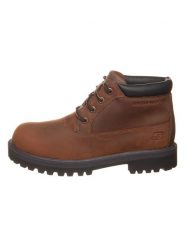 Skechers Skórzane botki "Sergeants - Thaxter" w kolorze brązowym rozmiar: 41. Brązowe buty zimowe męskie Skechers, z materiału, bez zapięcia. Za 259.13 zł.