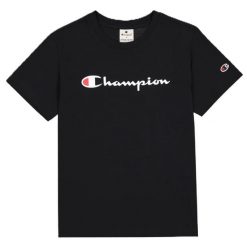 T-shirt Damski Z Bawełny Z Krótkim Rękawem. Czarne t-shirty damskie CHAMPION, s, bez wzorów, z bawełny, bez kołnierzyka. Za 132.99 zł.