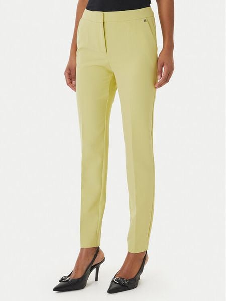 HUGO Spodnie materiałowe Hagonia-1 50539991 Żółty Slim Fit. Żółte spodnie materiałowe damskie Hugo, bez wzorów, z materiału. Za 405.99 zł.