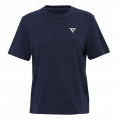 Koszulka tenisowa damska Tecnifibre Graphic Tee 2025. Niebieskie bluzki sportowe damskie TECNIFIBRE, l, z bawełny, bez kołnierzyka, bez ramiączek. Za 129.99 zł.
