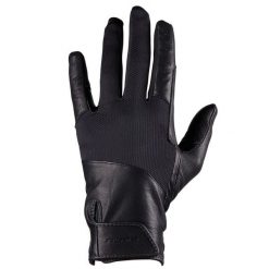 Rękawiczki jeździeckie męskie FOUGANZA 960. Czarne rękawiczki męskie FOUGANZA, na lato, bez wzorów, z meshu. Za 69.99 zł.