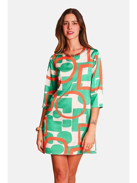 William de Faye Sukienka w kolorze zielono-pomarańczowo-kremowym rozmiar: 38. Brązowe sukienki damskie William De Faye, bez wzorów, klasyczne, bez kołnierzyka, bez ramiączek, mini. Za 105.14 zł.