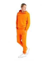 Bluza z bawełna z kaptur na co dzień na siłownię. Brązowe bluzy sportowe męskie LEONE 1947 APPAREL, bez wzorów, z bawełny, bez kołnierzyka, bez ramiączek. Za 210.46 zł.