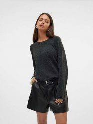 Vero Moda Sweter "Doffy Shine" w kolorze czarnym rozmiar: XS. Czarne swetry klasyczne damskie Vero Moda, xs, ze splotem, bez kołnierzyka. Za 57.06 zł.