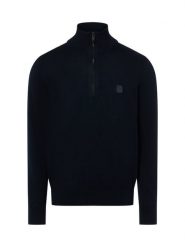 BOSS Orange sweter z dzianiny z kaszmirem - Kanobix Mężczyźni Bawełna niebieski, L. Niebieskie swetry męskie Boss Orange, l, bez wzorów, z bawełny, bez kołnierzyka. Za 479.95 zł.