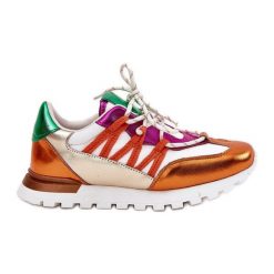 Skórzane Półbuty Sneakersy Damskie Artiker 56C1737 Multikolor wielokolorowe. Półbuty damskie bez wzorów, ze skóry, bez obcasa. Za 379.85 zł.