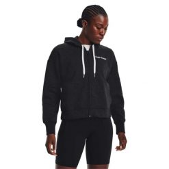 Bluza Rozpinana Damska Skrypt Polar Essential. Czarne bluzy z kapturem damskie Under Armour, m, z bawełny. Za 239.99 zł.