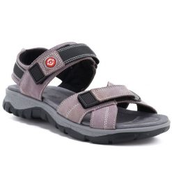 Skórzane sandały damskie sportowe lawendowe Unisoft 126. Fioletowe sandały damskie Unisoft, bez wzorów, ze skóry, bez obcasa. Za 159.99 zł.