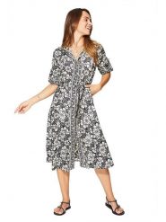 Aller Simplement Sukienka w kolorze czarno-białym rozmiar: 34/36. Czarne sukienki damskie Aller Simplement, bez wzorów, z tkaniny, klasyczne, bez kołnierzyka, bez ramiączek, midi. Za 56.99 zł.