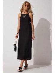 Happiness Istanbul Sukienka w kolorze czarnym rozmiar: 36. Czarne sukienki damskie Happiness Istanbul, na co dzień, bez wzorów, bez kołnierzyka, bez ramiączek, maxi, proste. Za 78.47 zł.